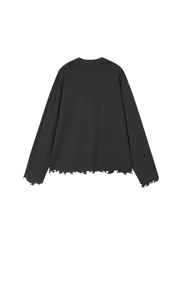 T-Shirt / JNBY Cut-Out Floral Long-Sleeve Tee