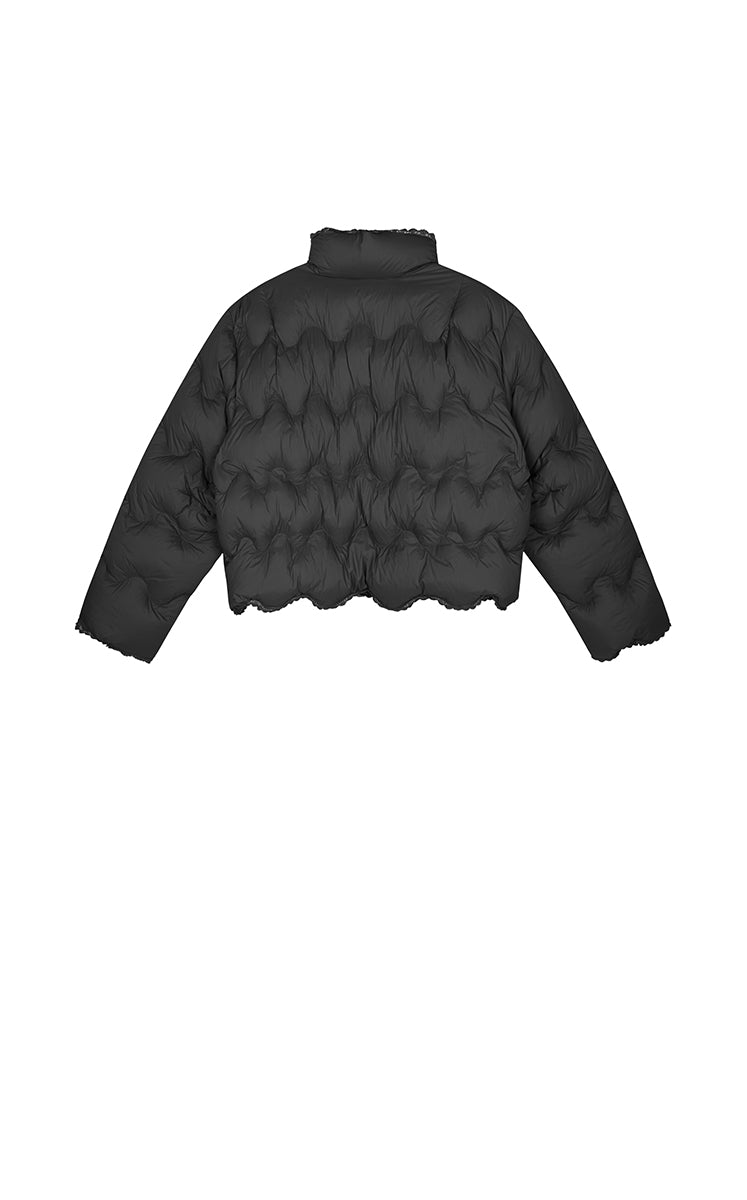 Down Coat / JNBY Oversized Lace-Trim Short Puffer