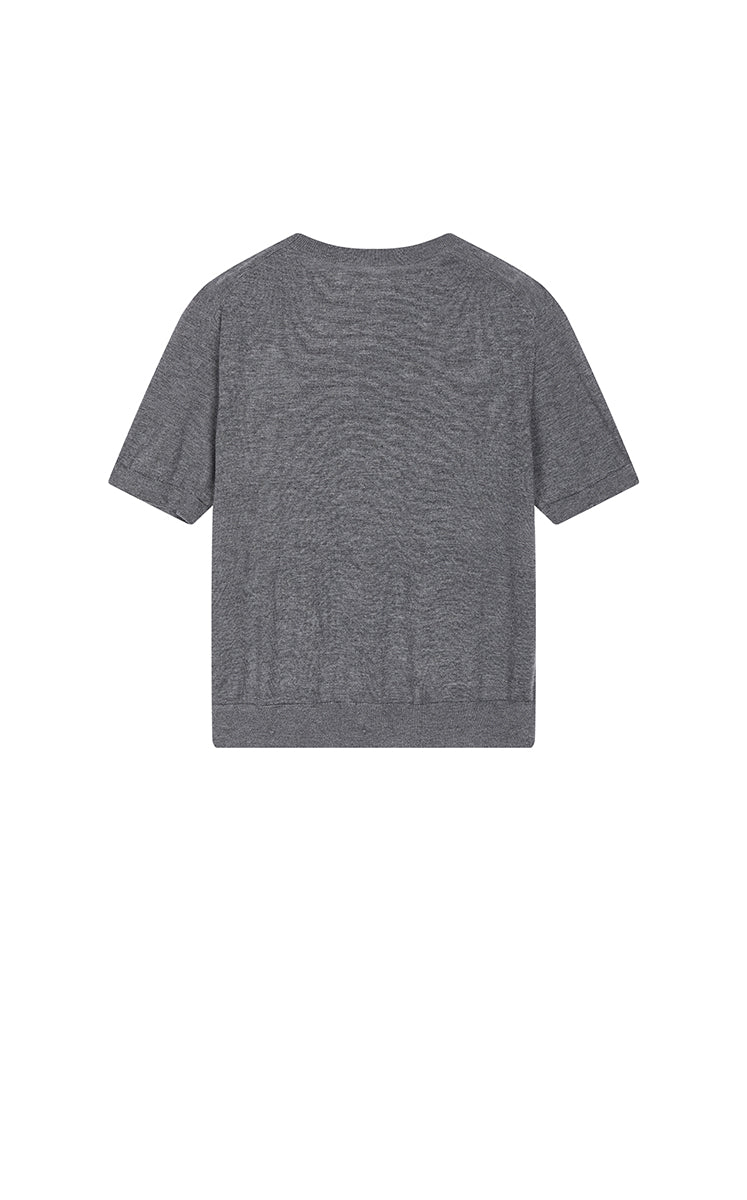 Sweater / JNBY Lyocell Wool Cropped Short Slevees Sweater