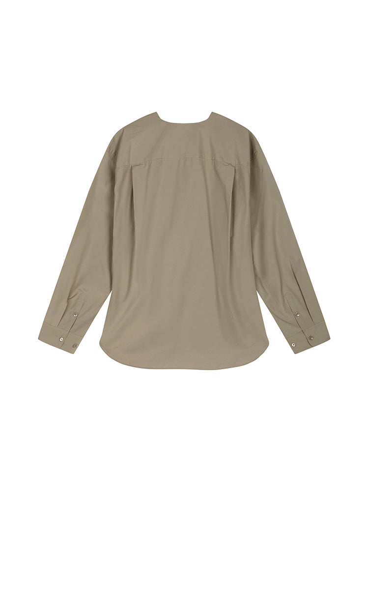 Shirt / JNBY Relaxed Fit Tie-Waist Long Sleeve Blouse