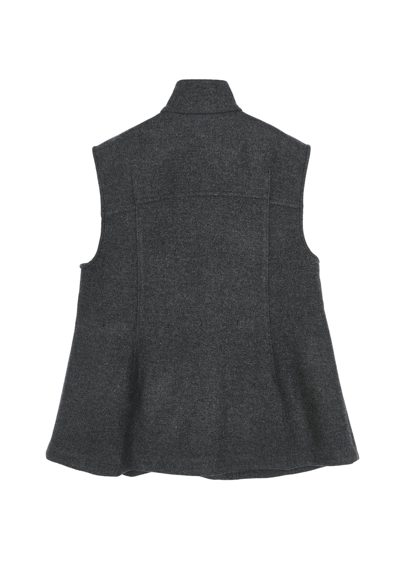 Vest / JNBY Wool Melton Stand Collar Sleeveless Vest