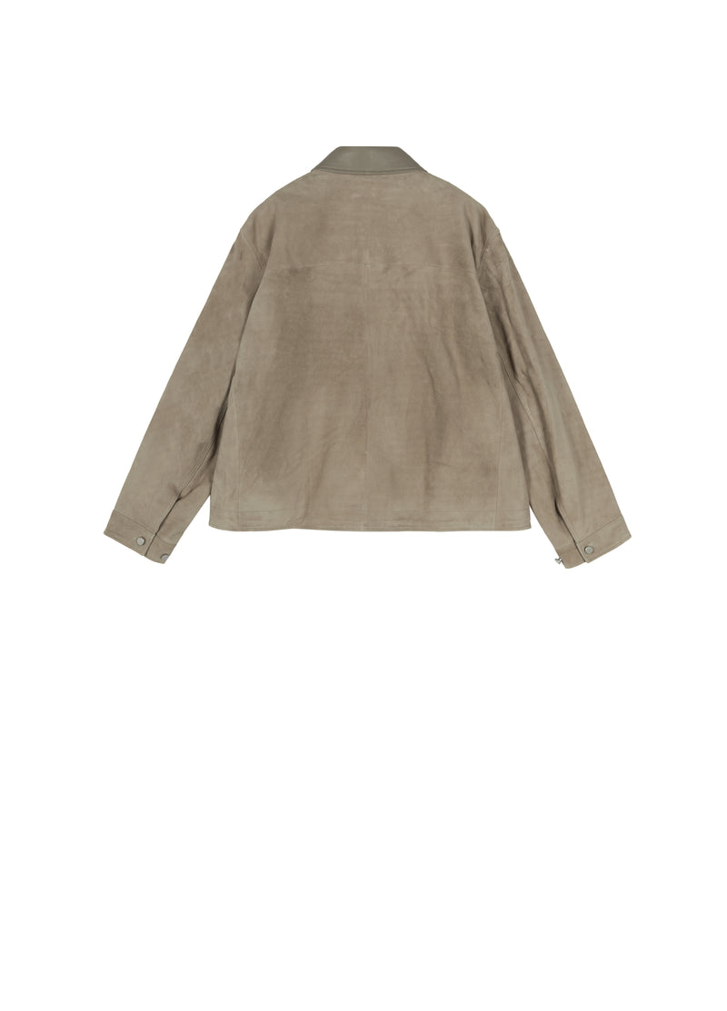 Jacket / JNBY Relaxed Suede Leather Biker Jacket