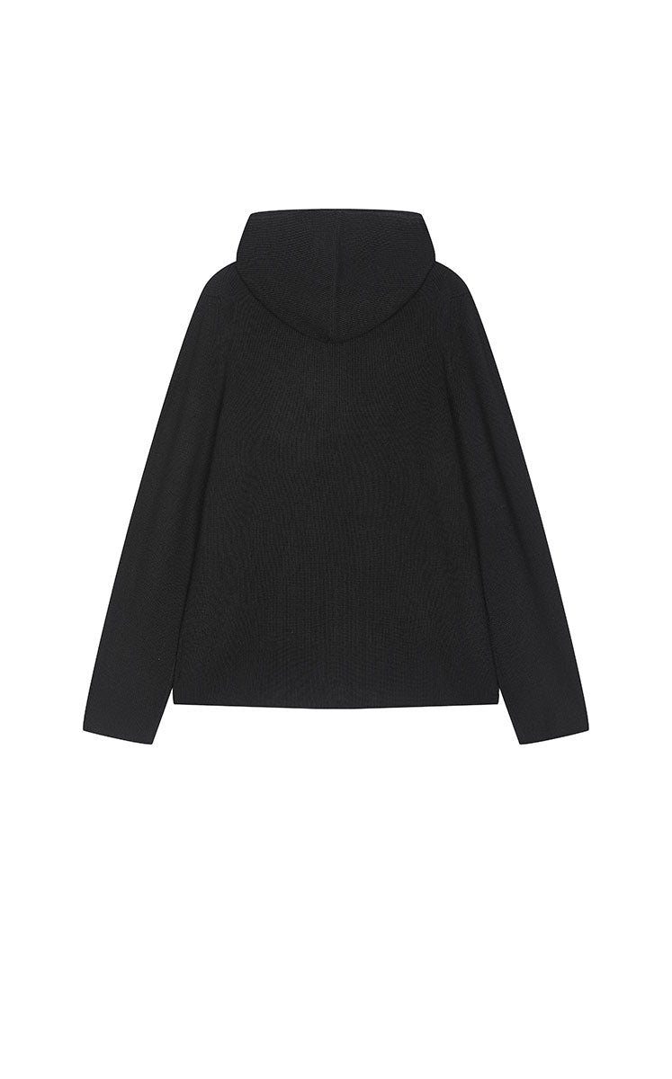 Sweater / JNBY Loose Quarter-Zip Wool Hoodie
