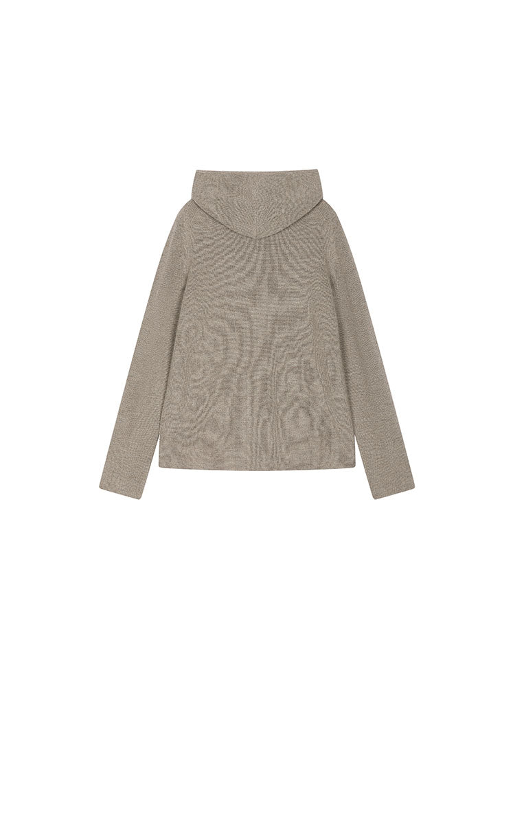Sweater / JNBY Loose Quarter-Zip Wool Hoodie