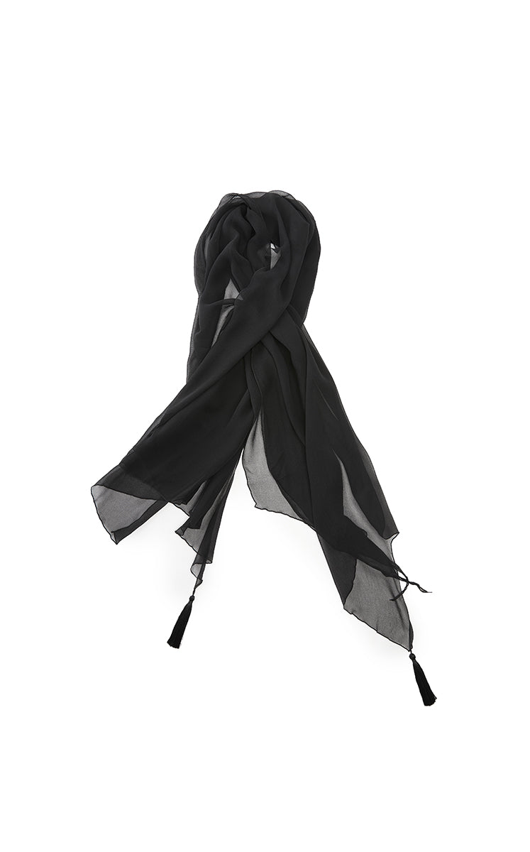 Scarf / JNBY Silk Fringe Scarf Black M