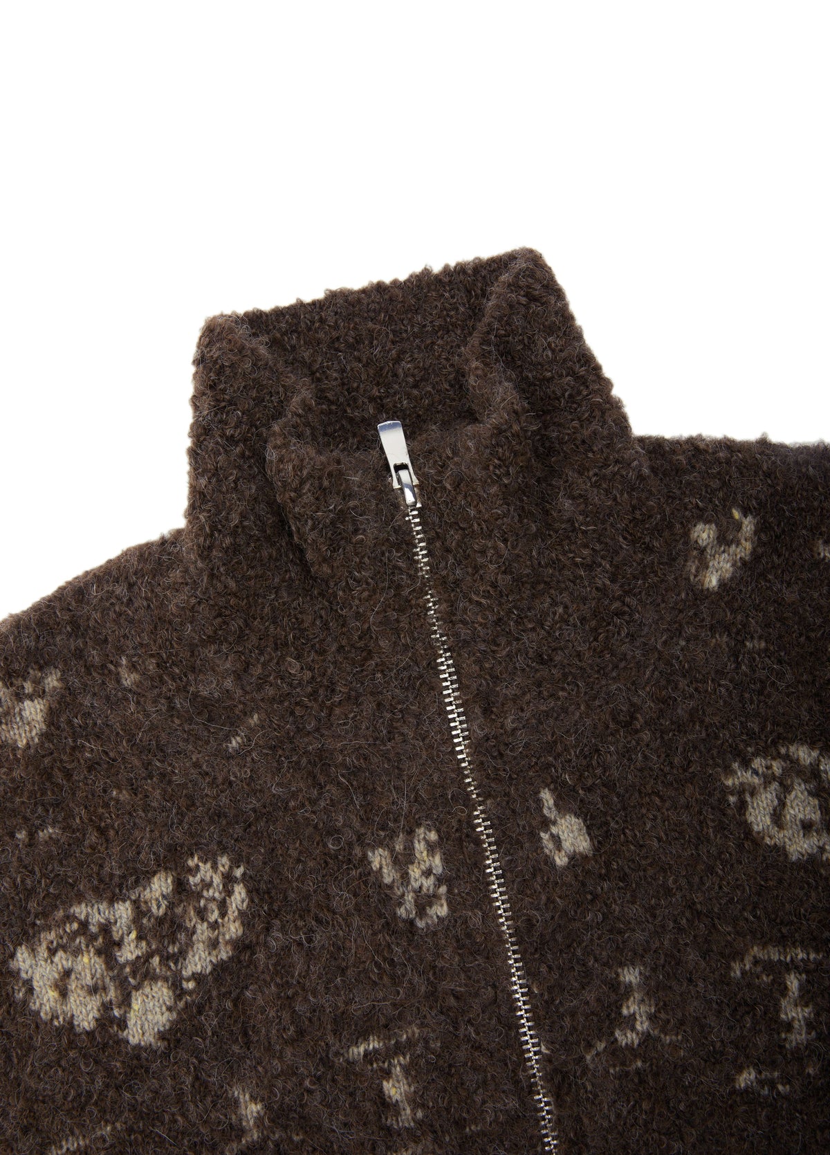 Cardigan / JNBY Alpaca Blend Jacquard Open Front Sweater