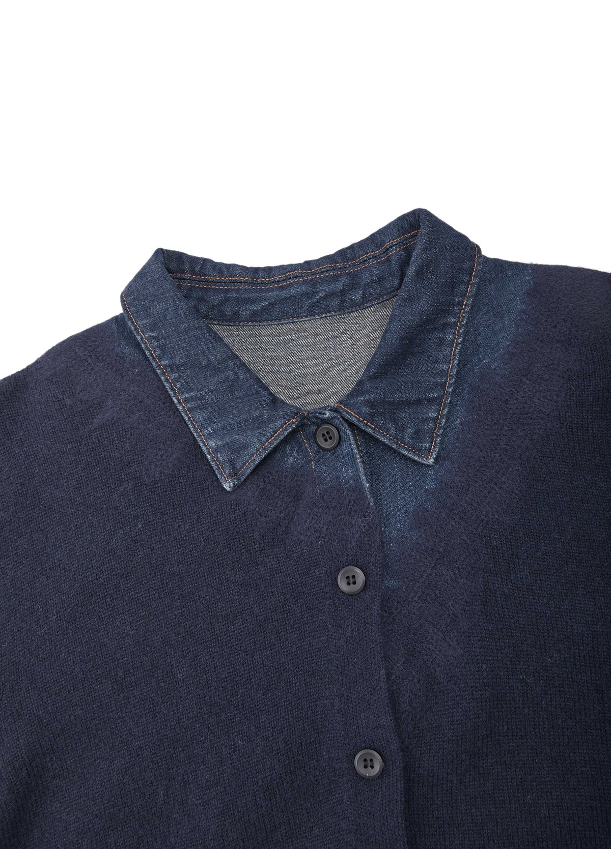 Cardigan / JNBY Wool Yak Blend Denim Patchwork