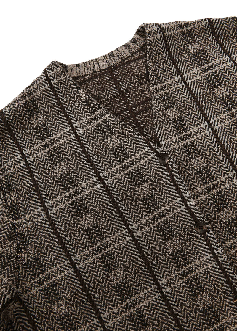 Cardigan / JNBY 100% Merino Wool Oversized Plaid Knit