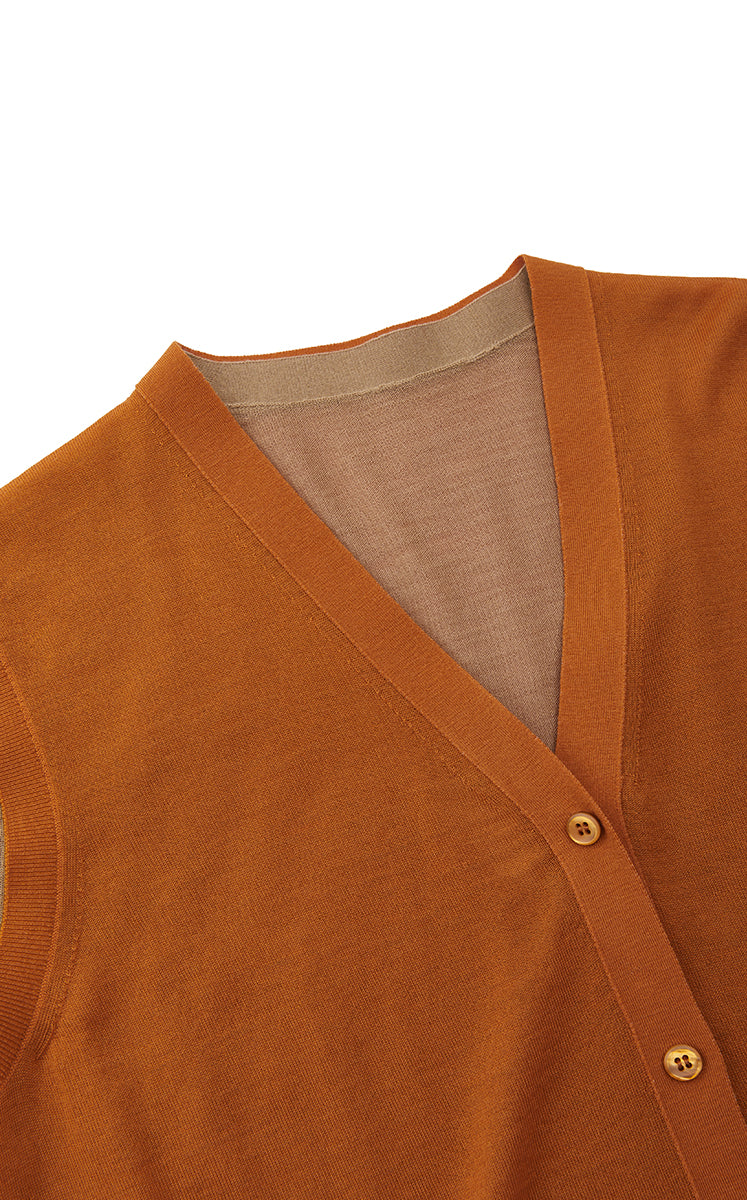 Cardigan / JNBY Color-Block Layered Two-Piece Cropped Knit Cardigan