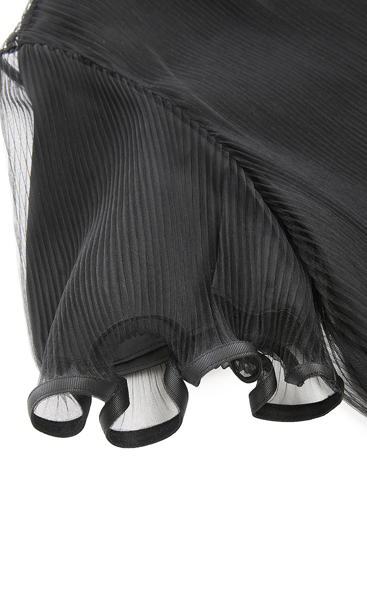 Dress / JNBY Pleated Mesh A-Line Short Sleeve Dress