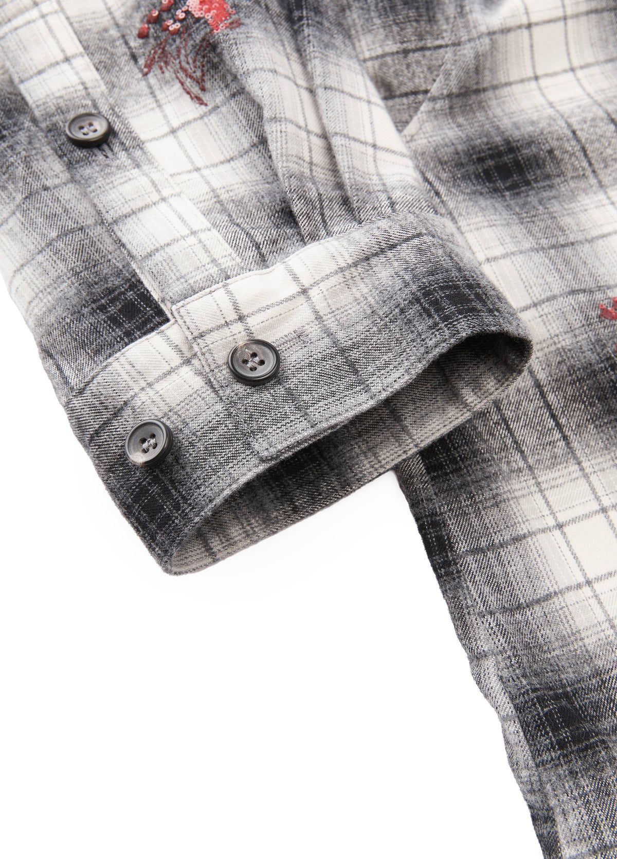 Shirt / JNBY Oversized Cotton Plaid Shirt with Embroidery