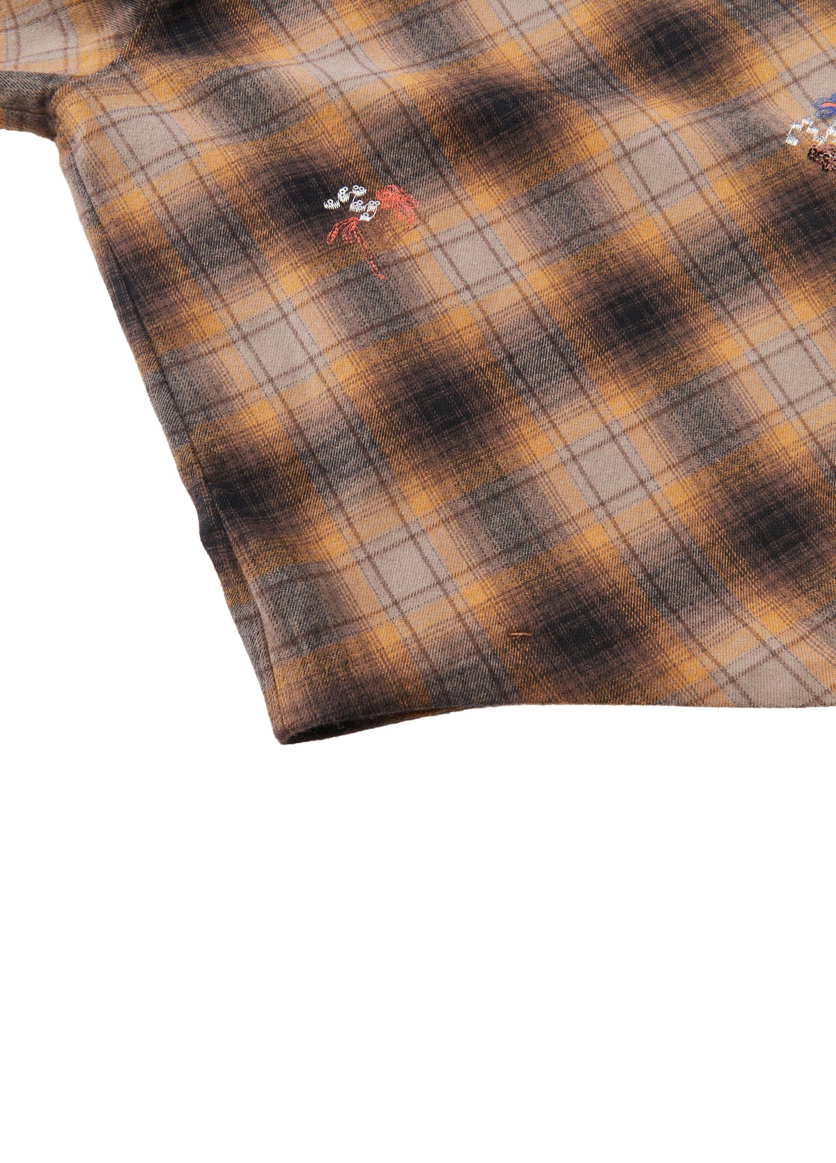 Shirt / JNBY Oversized Cotton Plaid Shirt with Embroidery