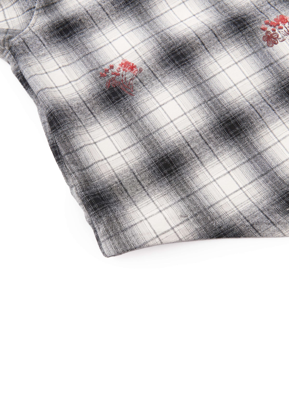 Shirt / JNBY Oversized Cotton Plaid Shirt with Embroidery