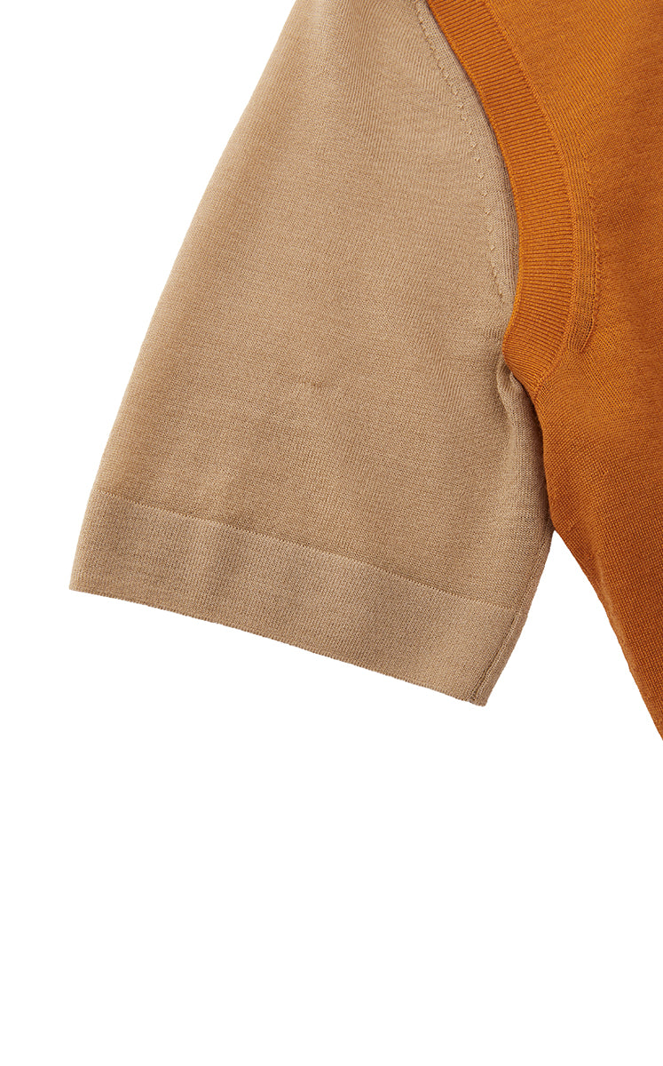 Cardigan / JNBY Color-Block Layered Two-Piece Cropped Knit Cardigan