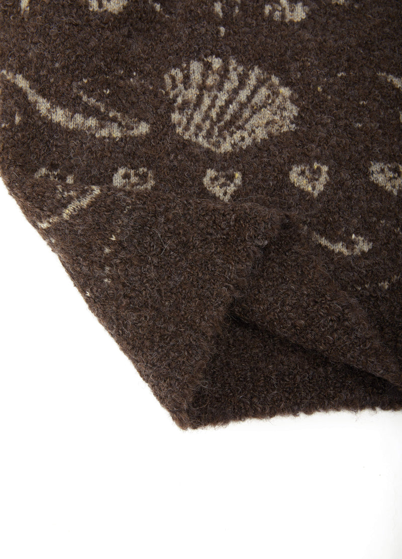 Cardigan / JNBY Alpaca Blend Jacquard Open Front Sweater