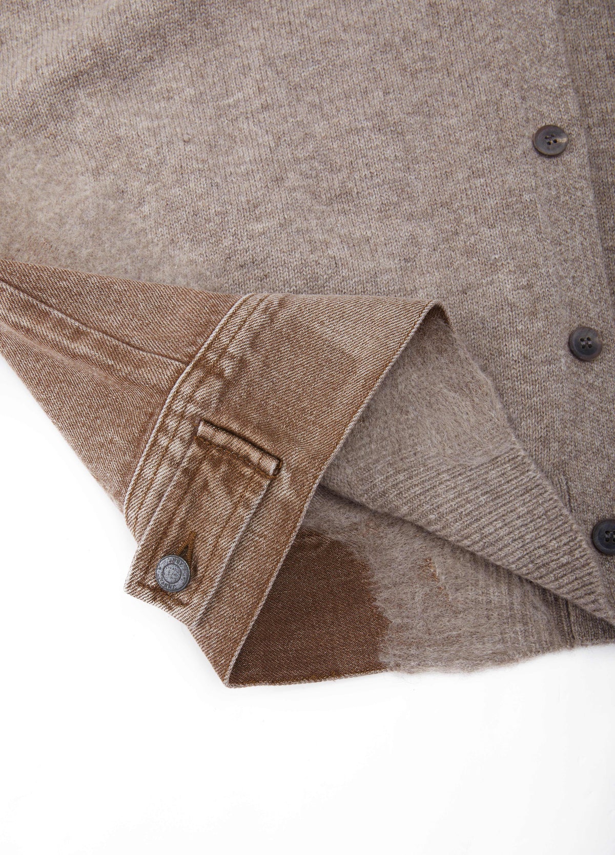 Cardigan / JNBY Wool Yak Blend Denim Patchwork