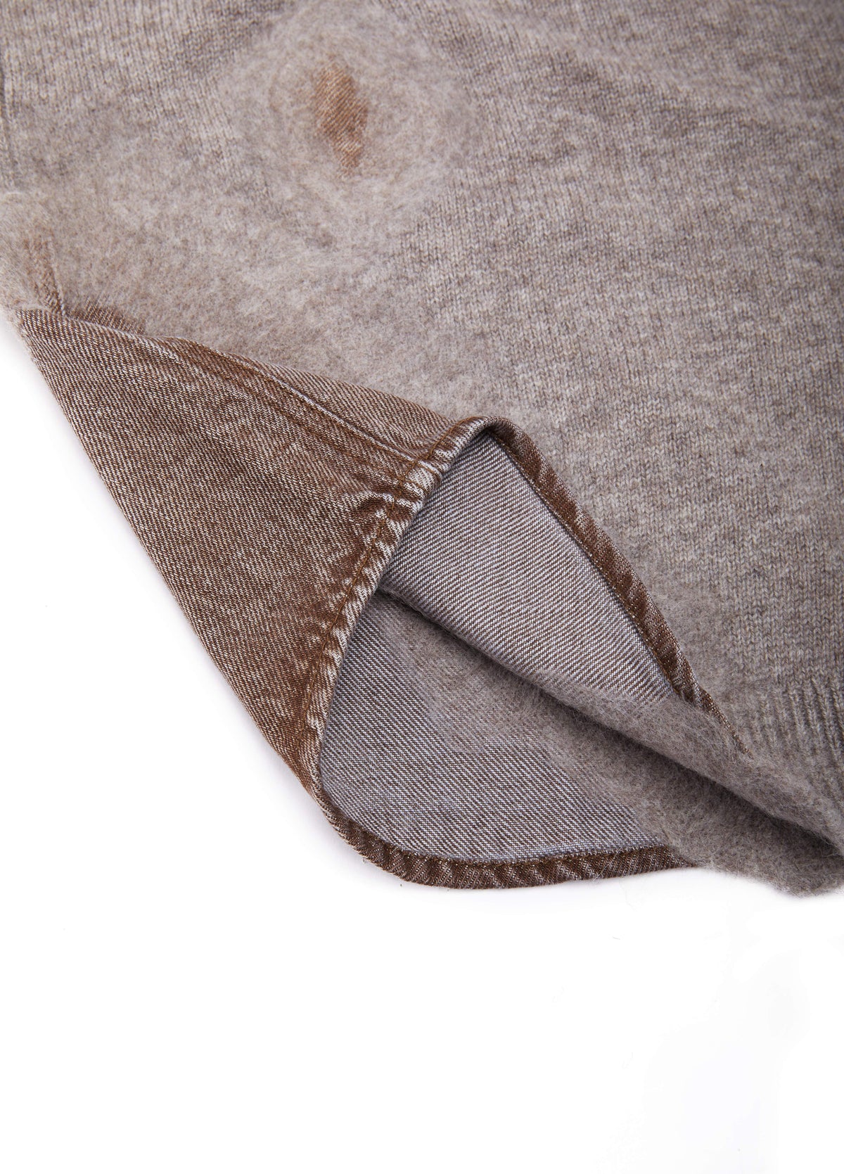Sweater / JNBY Wool Yak Blend V-Neck Patchwork Pullover