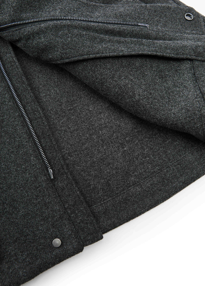 Vest / JNBY Wool Melton Stand Collar Sleeveless Vest