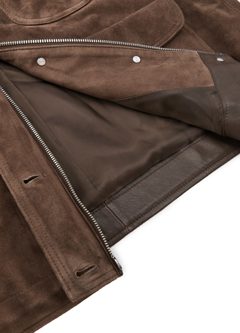Jacket / JNBY Relaxed Suede Leather Biker Jacket