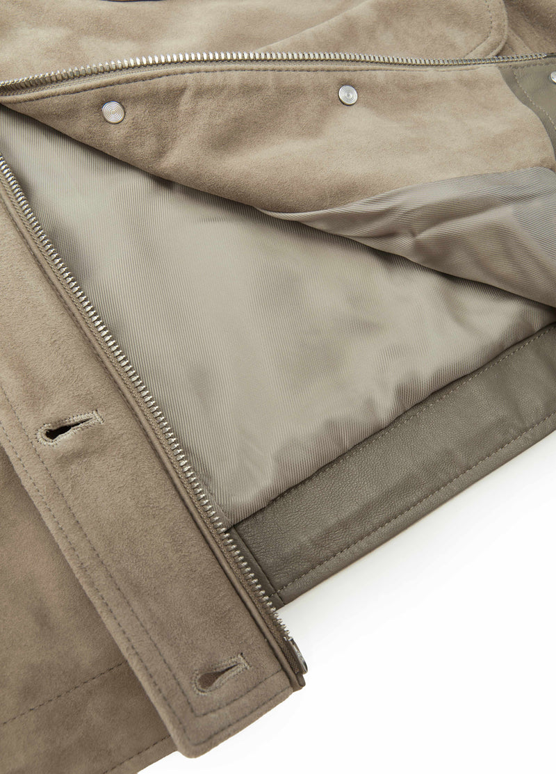 Jacket / JNBY Relaxed Suede Leather Biker Jacket