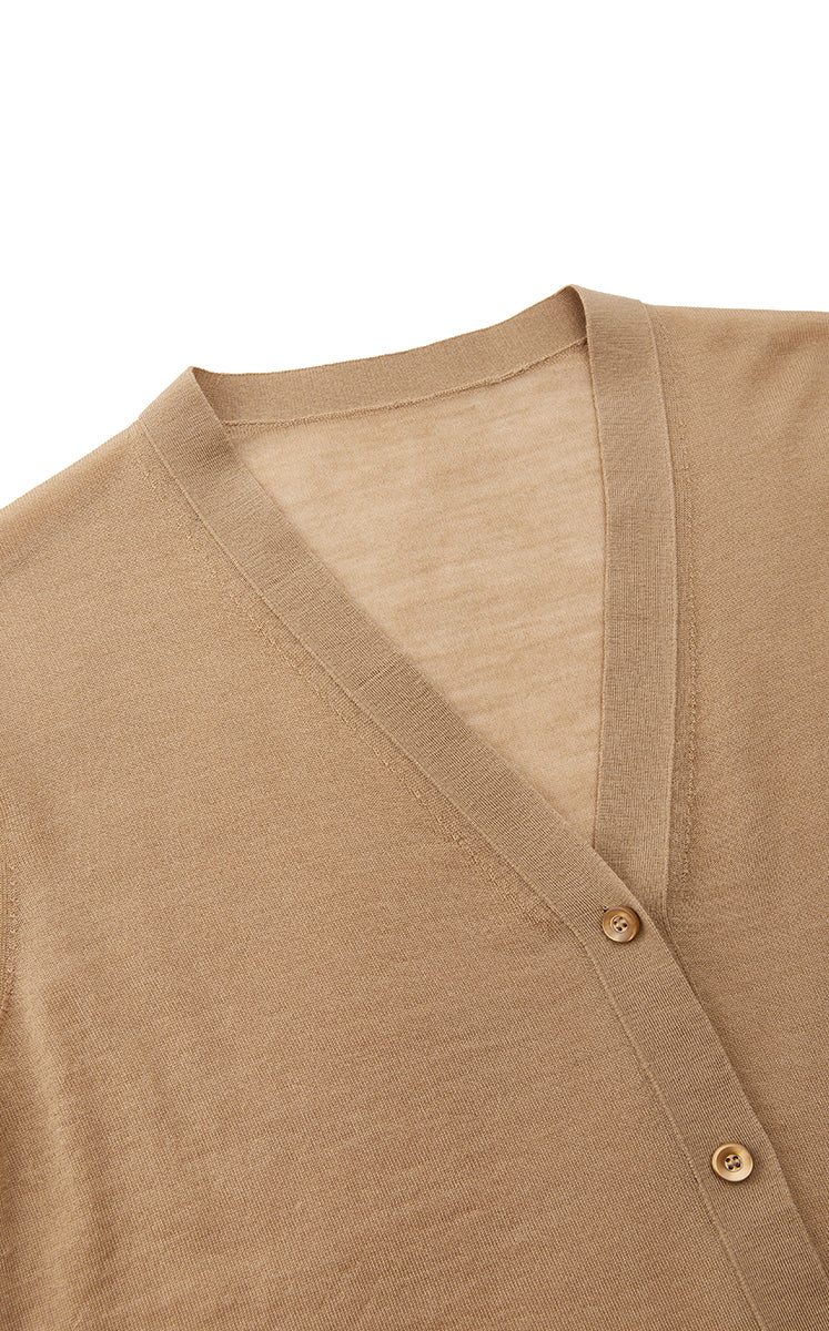 Cardigan / JNBY Color-Block Layered Two-Piece Cropped Knit Cardigan
