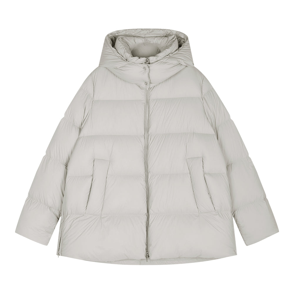 Coat / JNBY A-Line Down Puffer Jacket with Detachable Hood