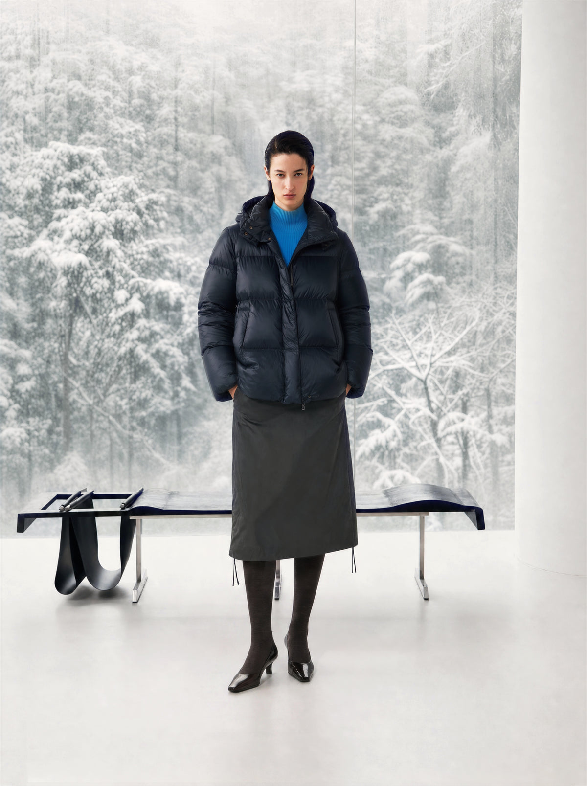 Down Jacket / JNBY 95% White Goose Down Short Puffer