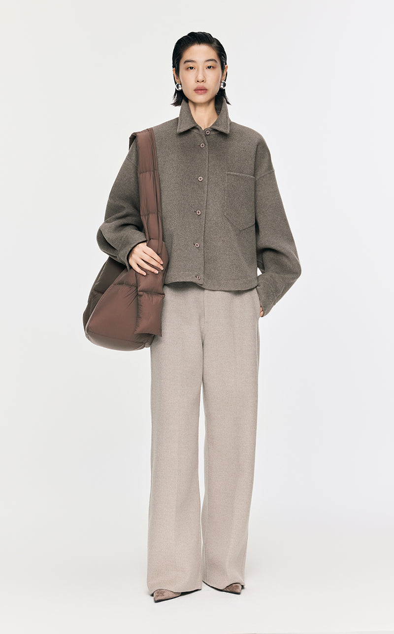 Coat / JNBY A-shape Wool-cashmere Coat Brown