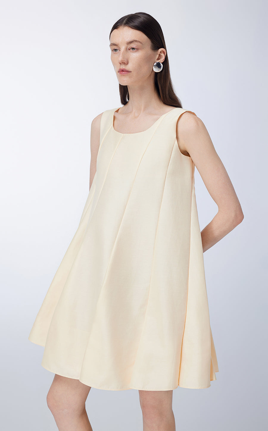 Dress / JNBY Sleeveless Cotton-silk Dress Cornsilk1