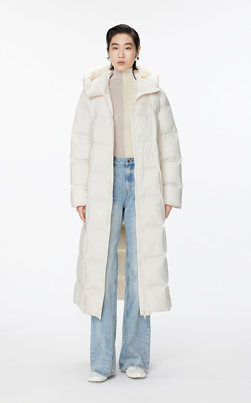 Coat / JNBY Imported Duck Down Boxy Stitching Puffer White