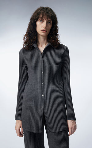 Shirt / JNBY Slim Fit Pleats Long-sleeve shirt Grey