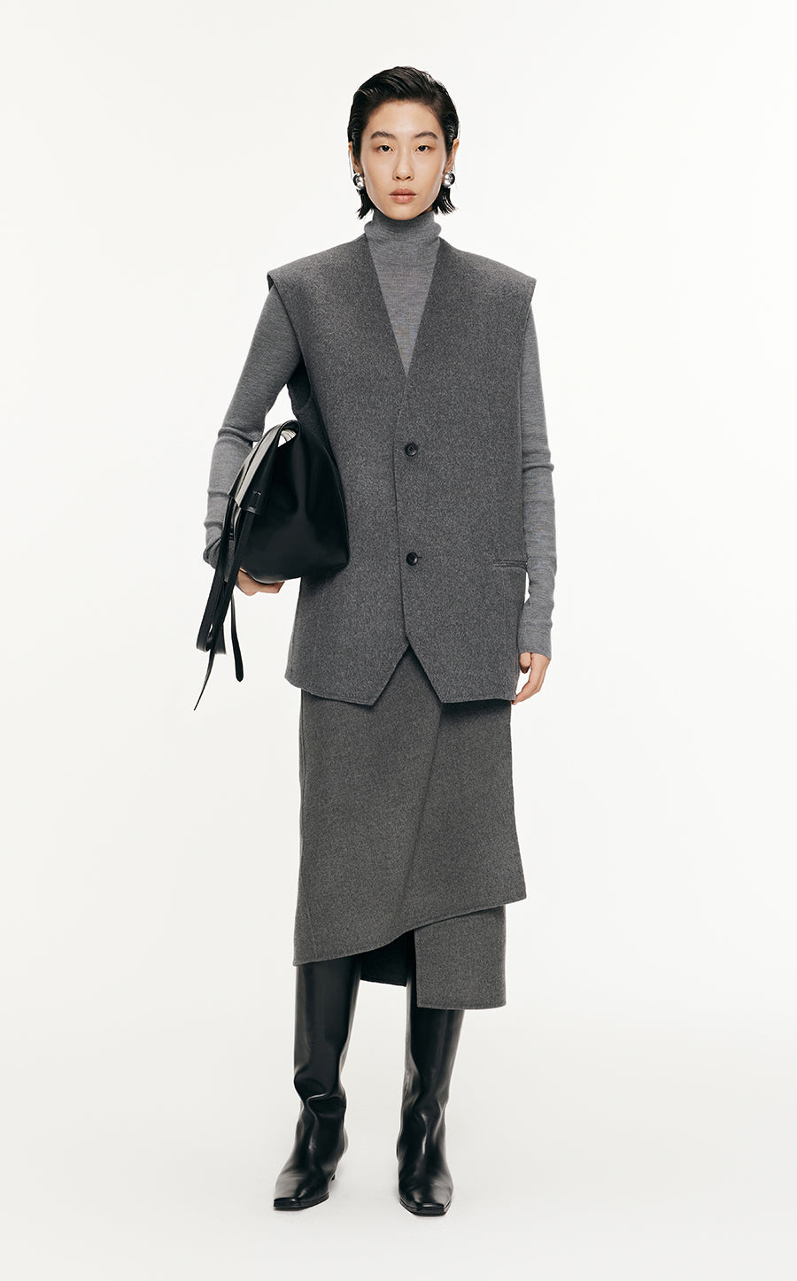Vest / JNBY Relaxed Wool Vest Coat Grey