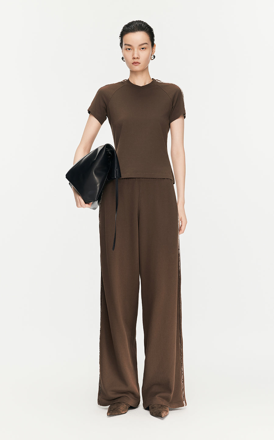 Pants/JNBY Loose Fitting Overlength Pants Brown