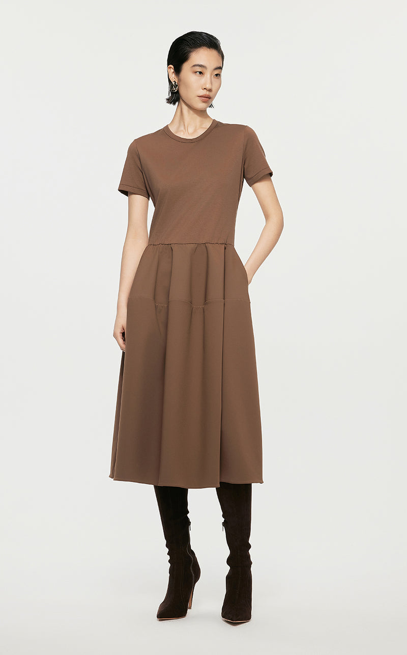 Dresses/JNBY A-line Short-sleeved Dresses Brown