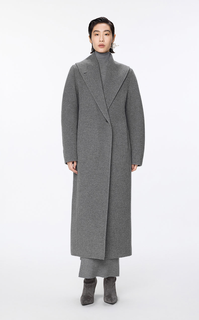 Coat / JNBY Tailored Wool Ultra-Long Coat Grey