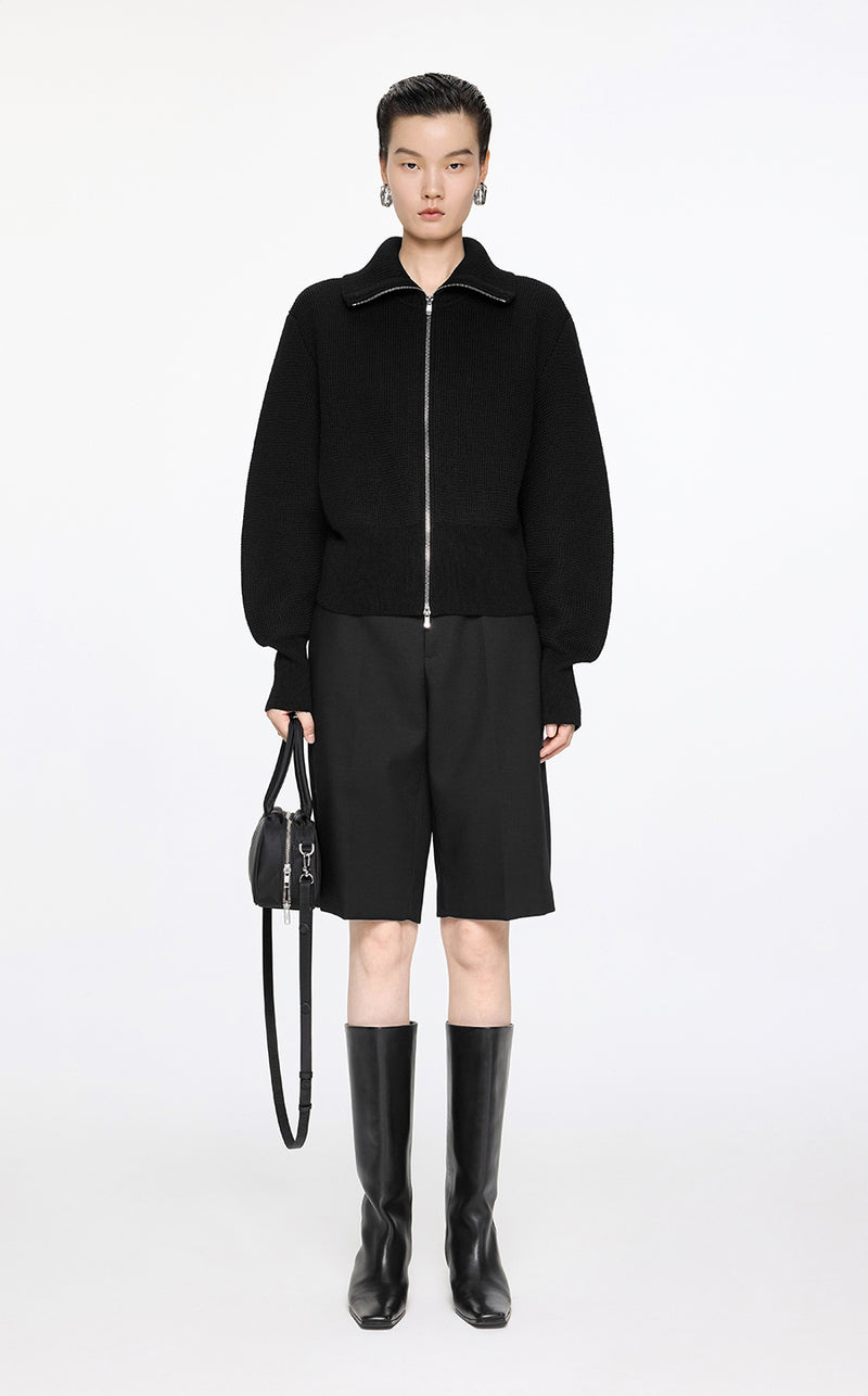 Sweater / JNBY Wool Cardigan With Zipper Black