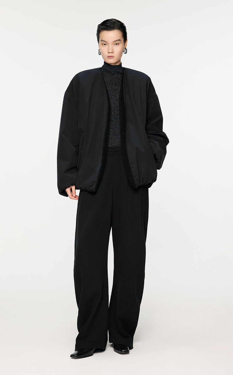 Coat / JNBY Windproof Oversize Pleated Jacket Black