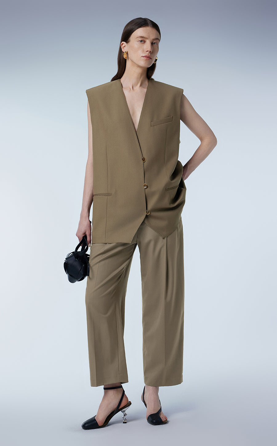 Vest / JNBY Relaxed Mid-length Blazer Vest Gold4