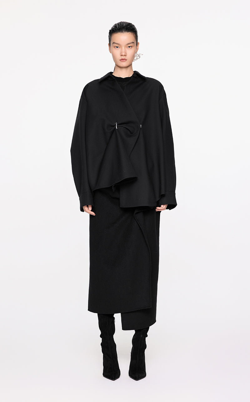 Coat / JNBY Oversize Buttoned Shirt Jacket Black
