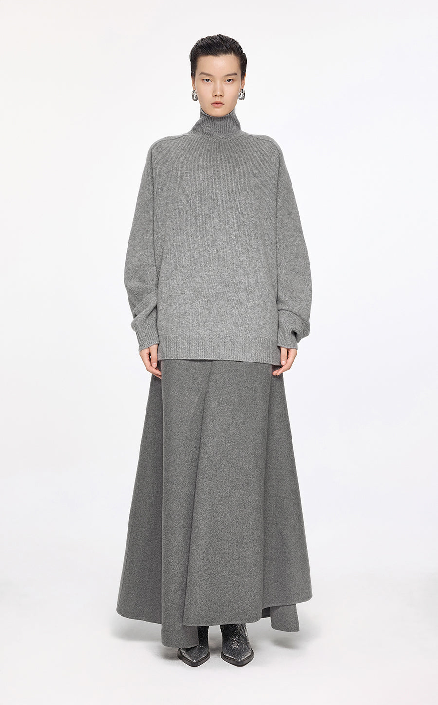 Sweater / JNBY Raglan-Sleeve Wool Sweater Grey