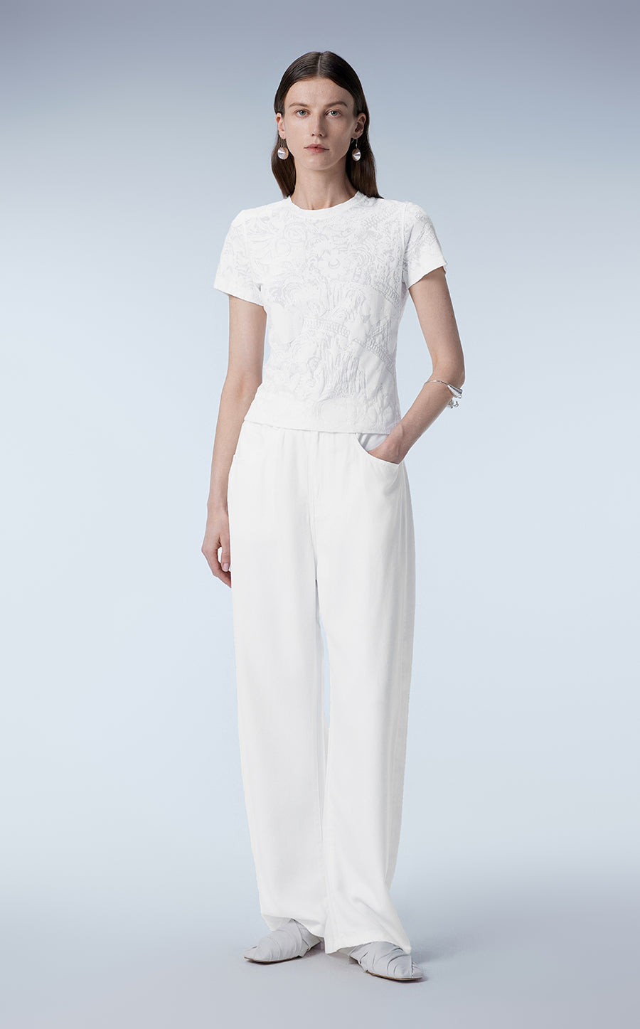 T-shirt / JNBY Classic Miao-inspired Print T-shirt White XS