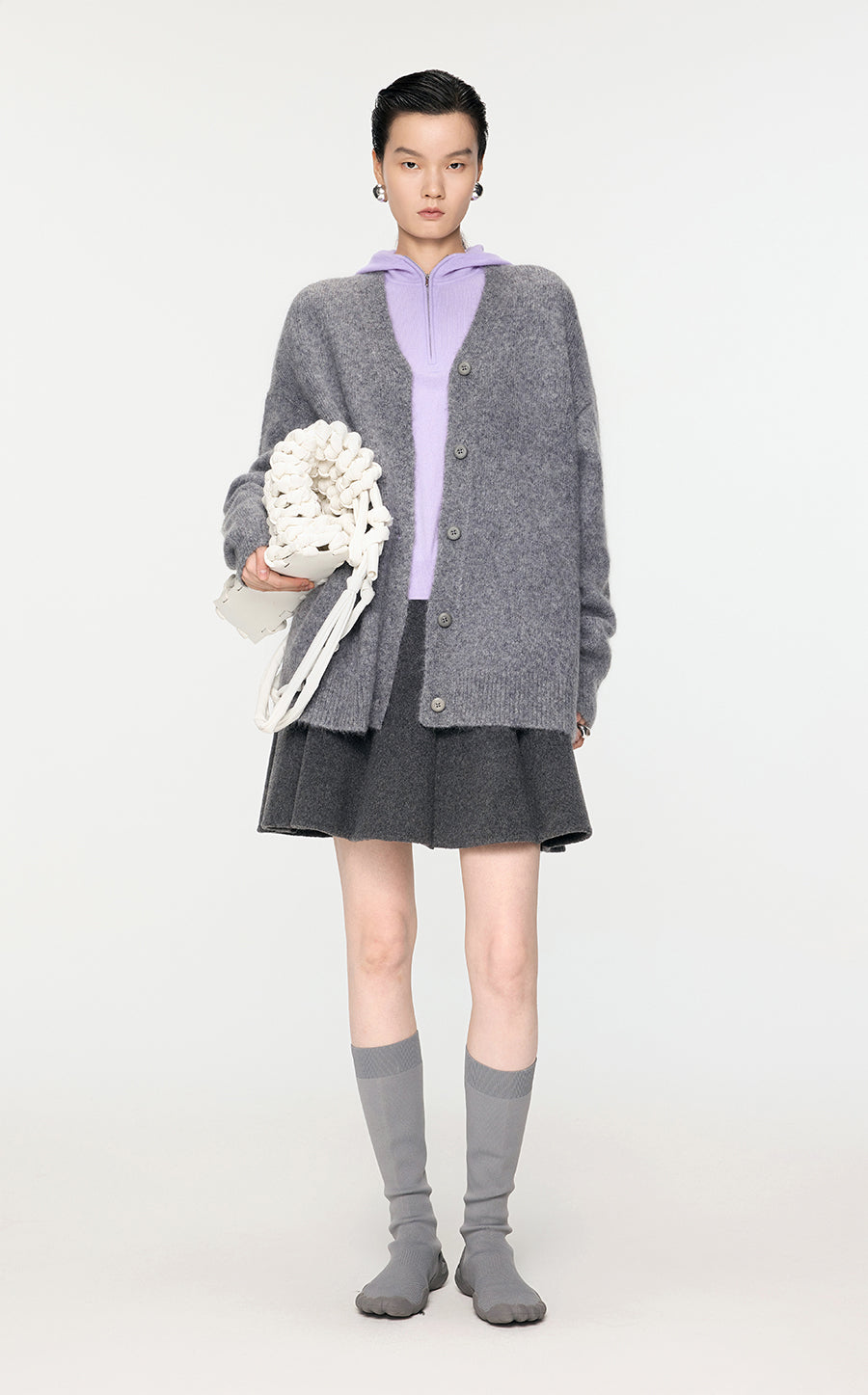 Sweater / JNBY Oversize Alpaca-Mohair Cardigan Grey