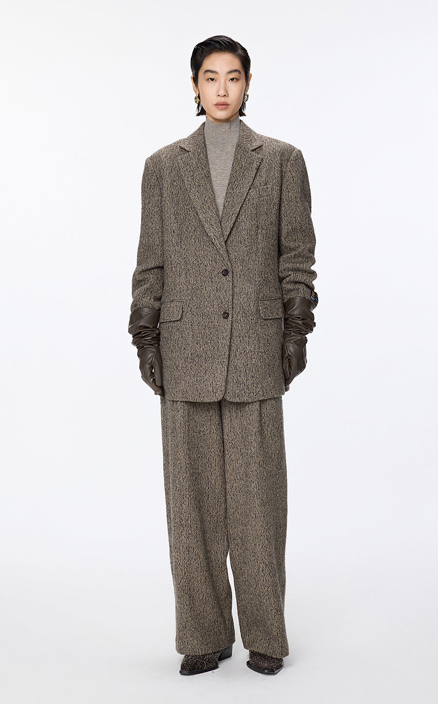 Blazer / JNBY Italian Wool Herringbone Blazer Khaki