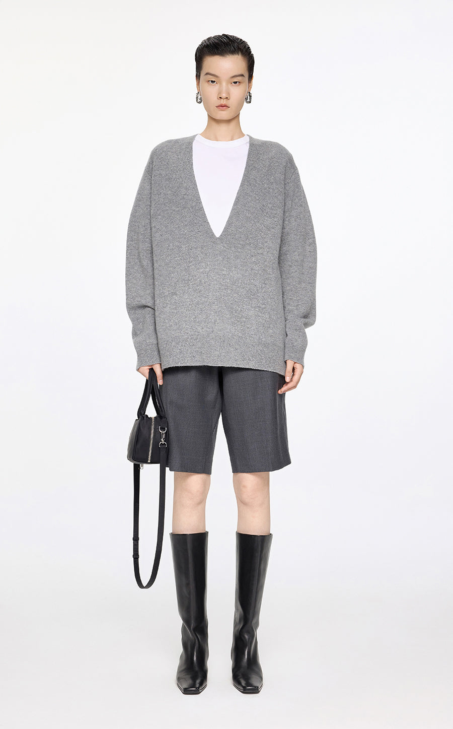 Sweater / JNBY V-Neck Wool-Cashmere Jumper Grey