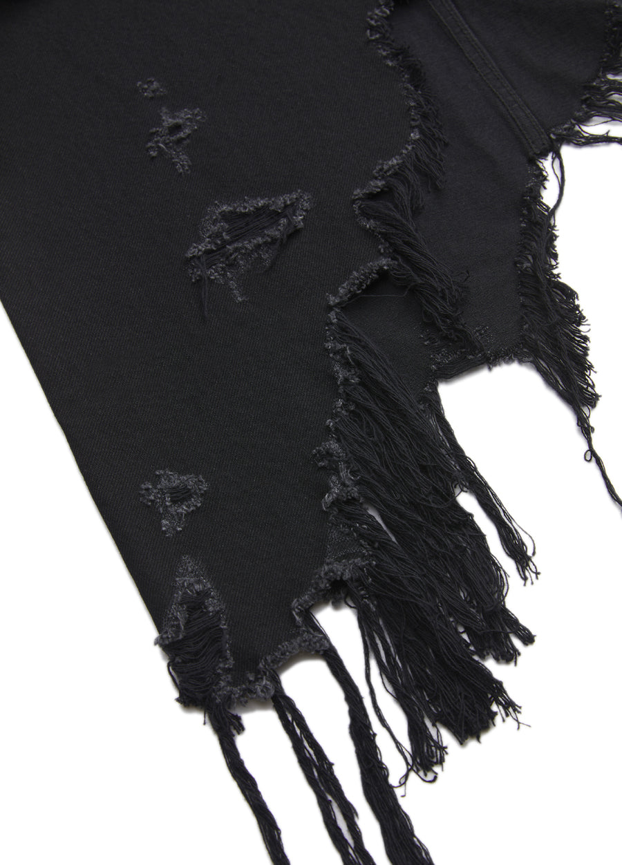 Skirt¡꨹JNBY Irregular Hem Denim Cotton Ripped Skirt