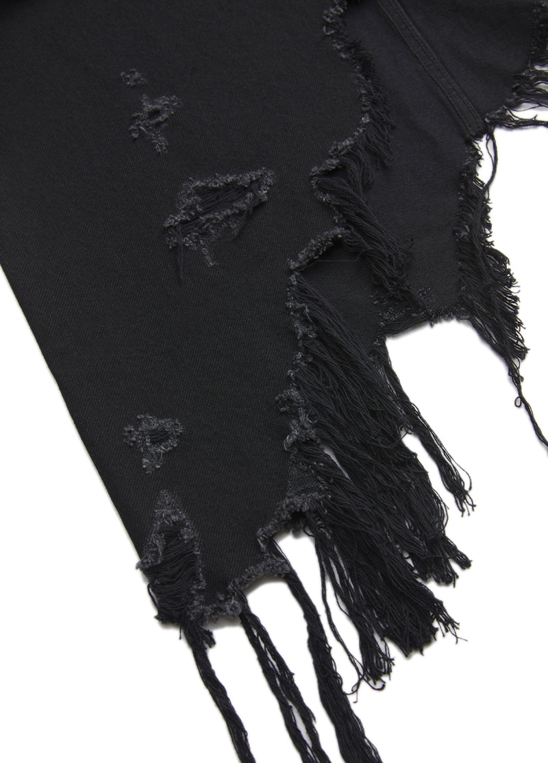 Skirt¡꨹JNBY Irregular Hem Denim Cotton Ripped Skirt