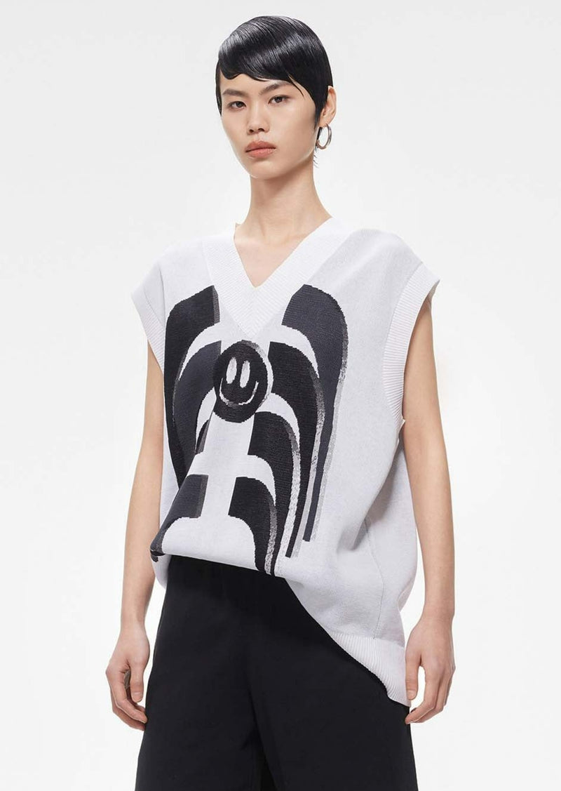 Vest / JNBYLoose Fit V-Neck Knitted Vest White