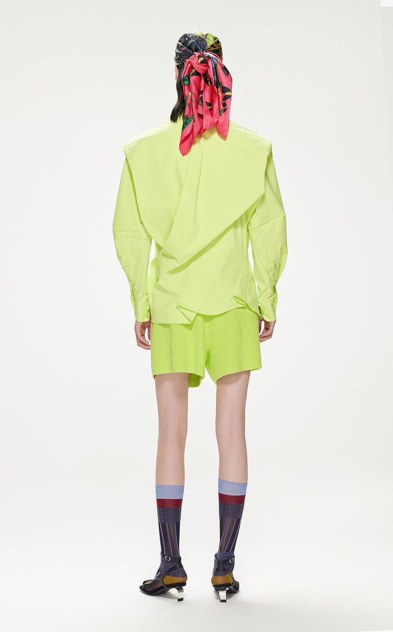 Shirts / JNBY Loose Fit Asymmetric Turndown CollarLong Sleeve Shirt