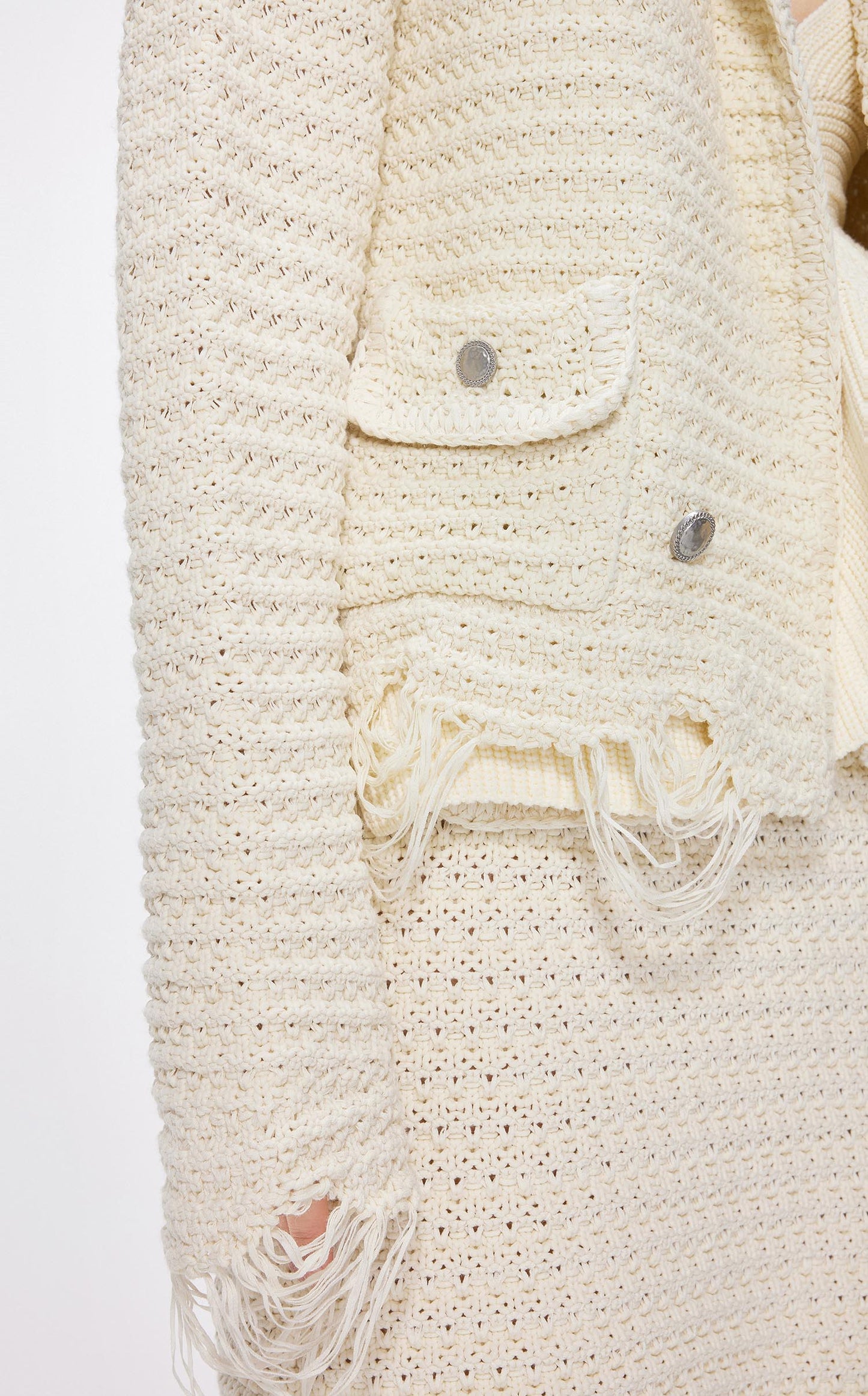 Cardigans / JNBY Loose Fit Irregular Hem Cropped Cardigan