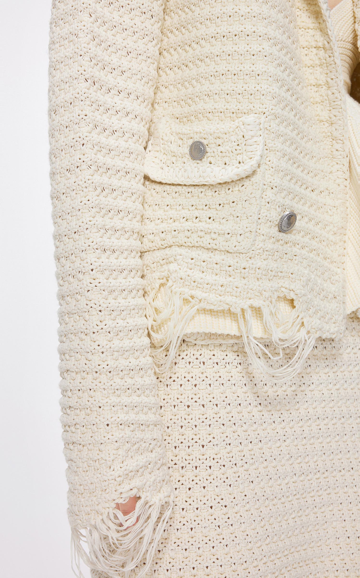 Cardigans / JNBY Loose Fit Irregular Hem Cropped Cardigan